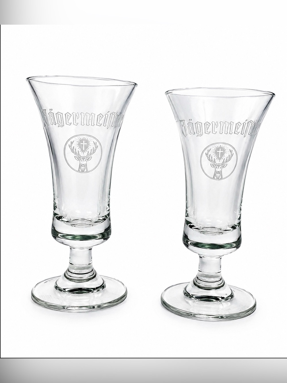 Jagermeister Clear Cordial Shot Glass Set of 2
